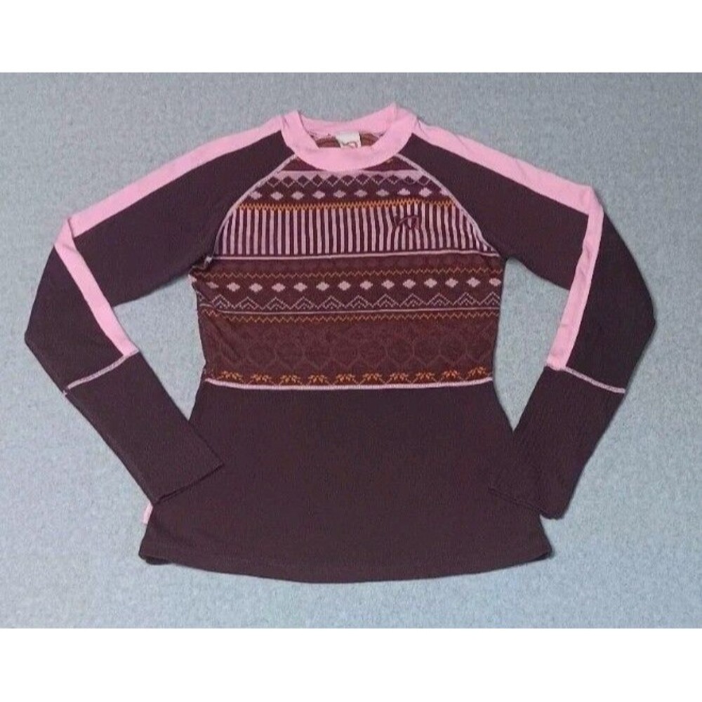 Kari Traa Perle Wool Blend Long Sleeve Base Layer XS Jacquard Knit Nordic Style